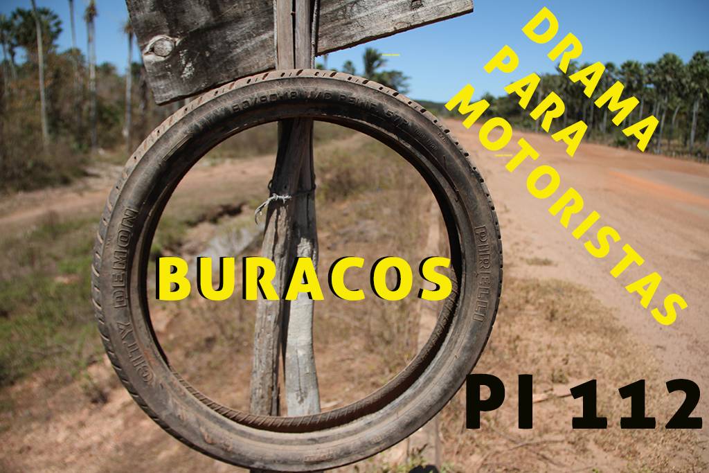 Crateras causam transtornos a motoristas na PI 112, entre Miguel Alves e Matias Olímpio